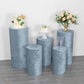 Dusty blue crushed velvet pedestal stand covers set of 5.