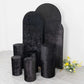Black velvet pedestal stand covers set of 5 for elegant displays.