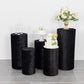 Black crushed velvet pedestal stand covers set of 5.