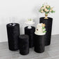 Black crushed velvet pedestal stand covers set of 5.