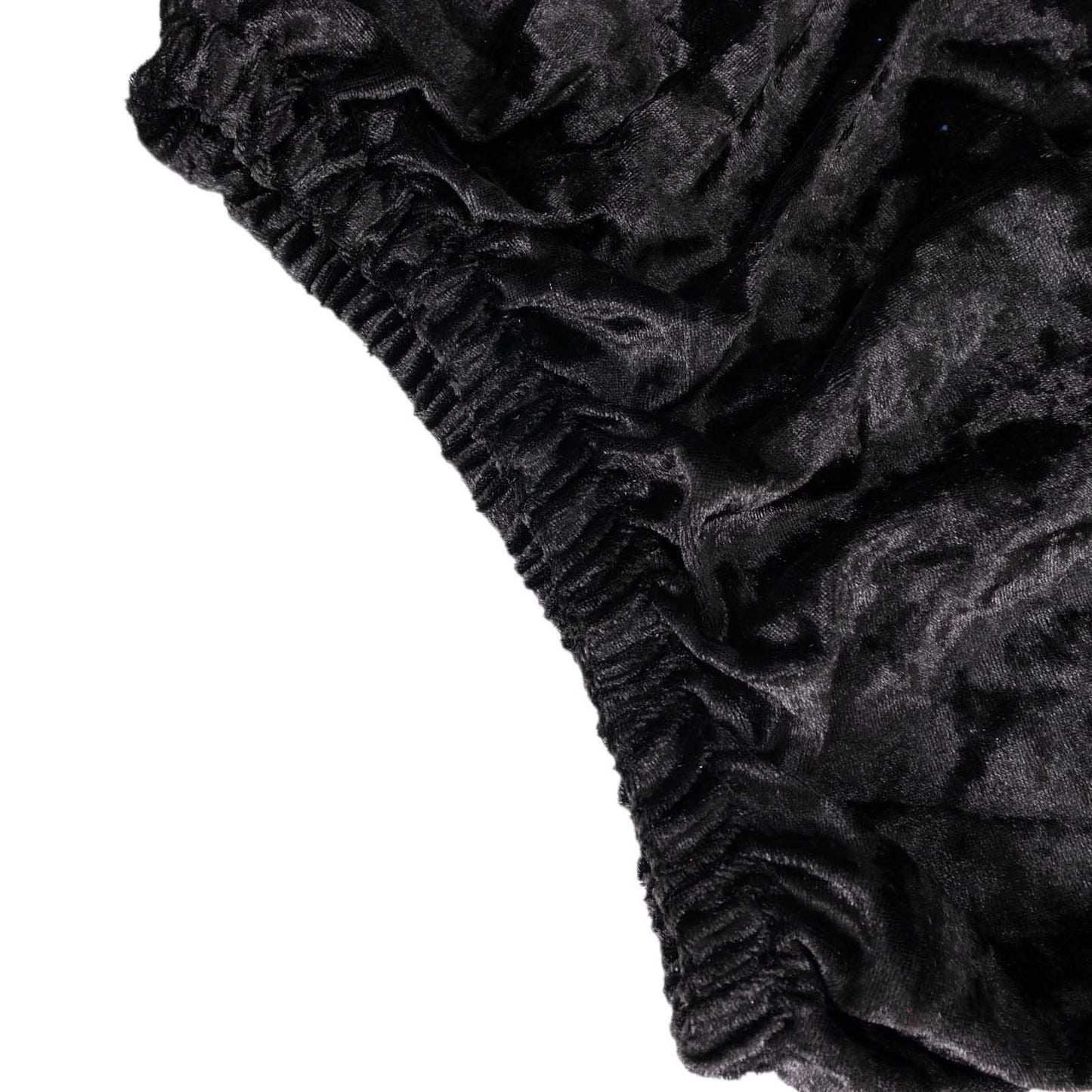 Black crushed velvet pedestal stand cover.