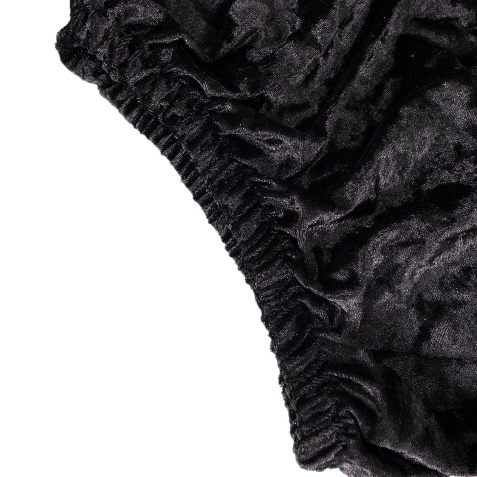 Black crushed velvet pedestal stand cover.