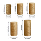 Champagne crushed velvet pedestal stand covers set of 5, various sizes.