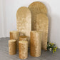 Champagne crushed velvet pedestal stand covers set of 5.