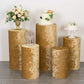 Champagne crushed velvet pedestal stand covers set of 5.