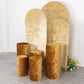 Gold crushed velvet pedestal stand covers set of 5.