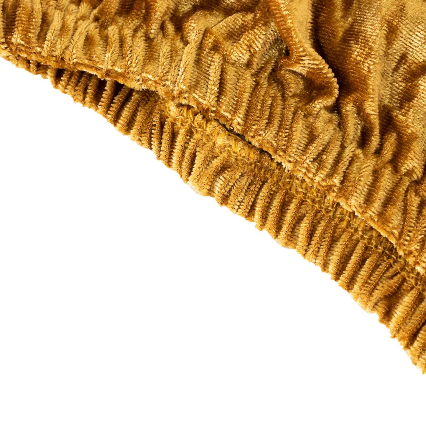 Gold crushed velvet pedestal stand covers for elegant decor.