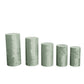 Sage green crushed velvet pedestal stand covers set of 5.