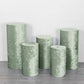 Sage green crushed velvet pedestal stand covers set of 5