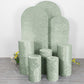 Sage green crushed velvet pedestal stand covers set of 5.