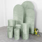 Sage green crushed velvet pedestal stand covers set of 5.