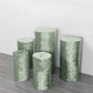 Sage green crushed velvet pedestal stand covers set of 5.