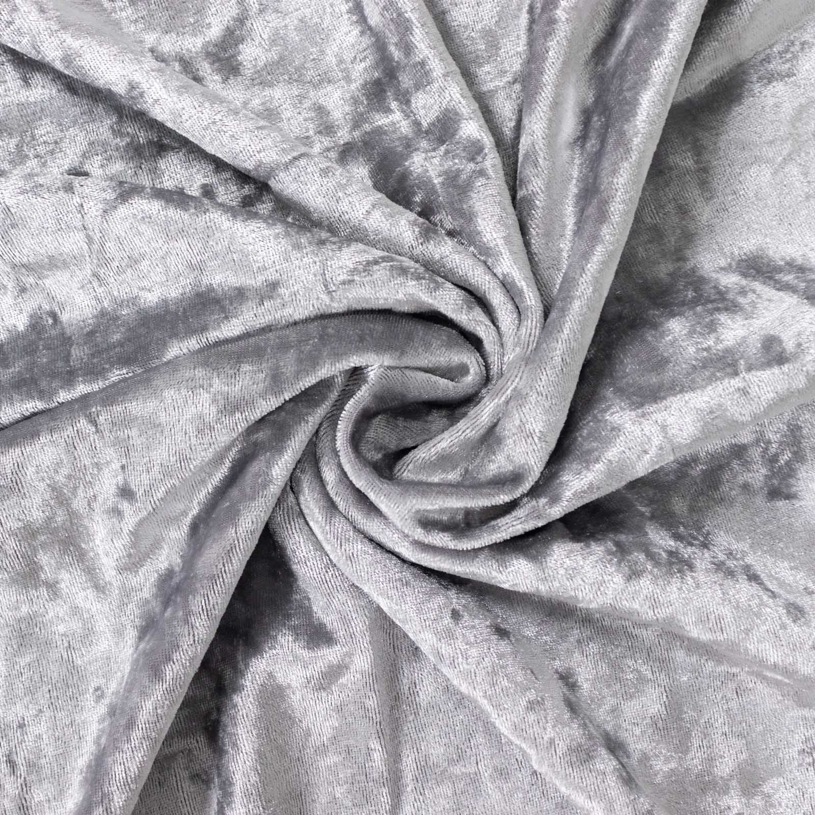 Silver crushed velvet pedestal stand covers.