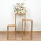 Gold metal rectangular plant stands with geometric design, perfect for floral displays.
