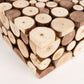Natural wooden slices square display box pedestal riser.