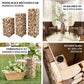Natural wooden slices pedestal stand for rustic farmhouse decor.