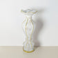 Shimmering gold glittered marble flower pot vase with pearl and mirror mosaic.