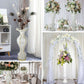 Gold glittered marble flower pot vase with pearls and mirror mosaic embellishments.