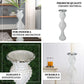 White pearl-studded floor vase with mirror mosaic accents.
