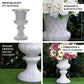 2 Pack | White Crystal Beaded Italian Inspired Pedestal Stand | Flower Plant Pillar With 10mm Crystal Studs - 18" Tall PVC