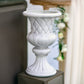 2 Pack | White Crystal Beaded Italian Inspired Pedestal Stand | Flower Plant Pillar With 10mm Crystal Studs - 18" Tall PVC