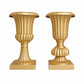 2 Pack 20" Gold Plastic Roman Column Urn Planters, Floral Pedestal Vases, Detachable 3-Piece Convert