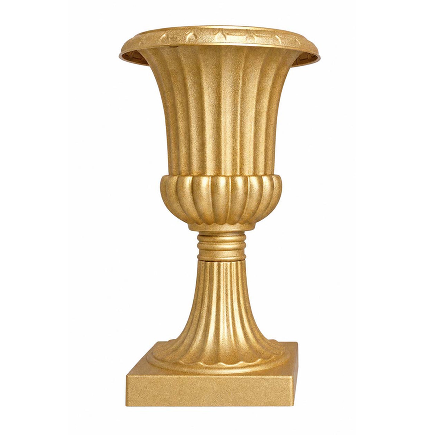 2 Pack 20" Gold Plastic Roman Column Urn Planters, Floral Pedestal Vases, Detachable 3-Piece Convert