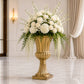 2 Pack 20" Gold Plastic Roman Column Urn Planters, Floral Pedestal Vases, Detachable 3-Piece Convert