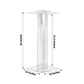 Clear acrylic flower pedestal stand, 32 inches tall, heavy duty with square bases.