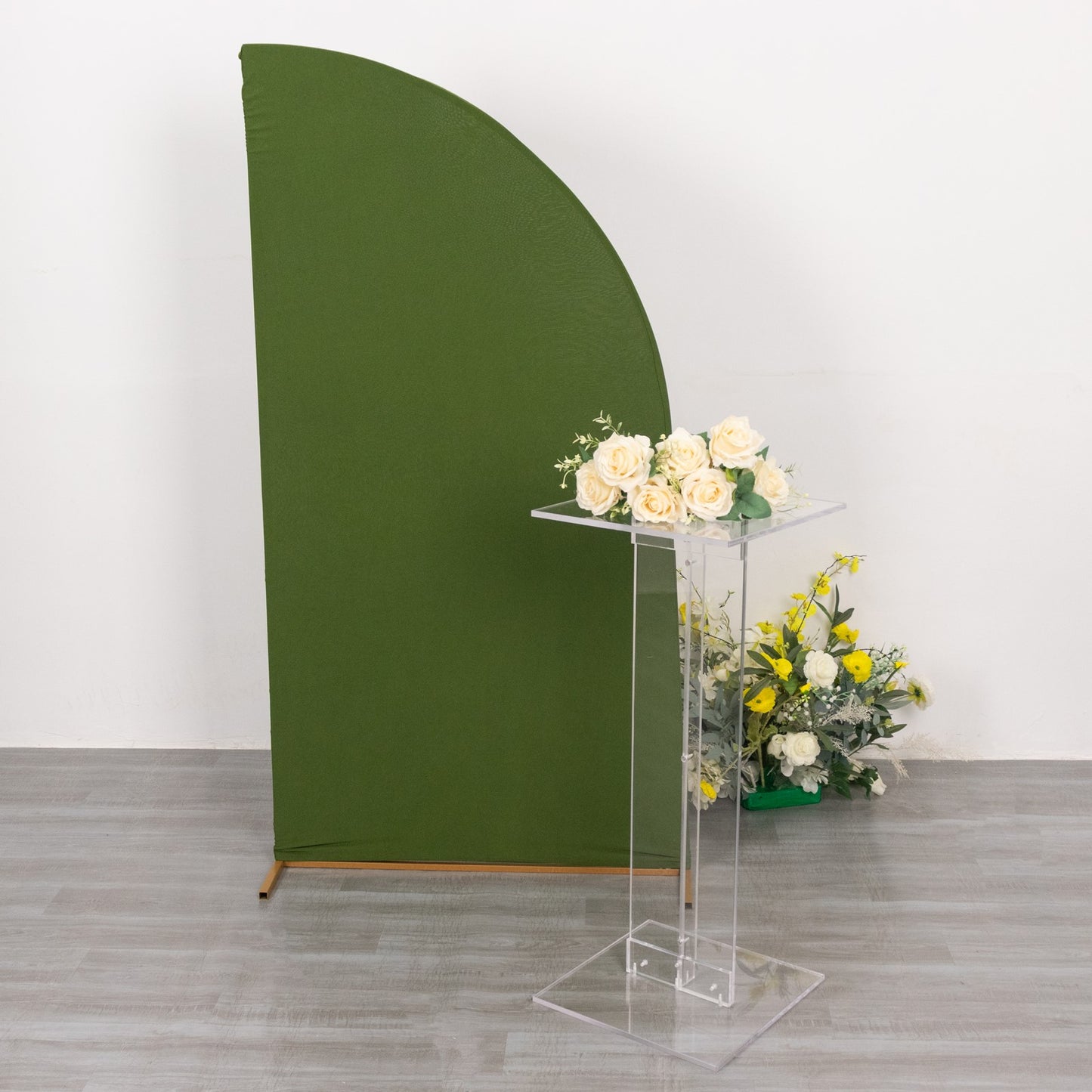 32" Heavy Duty Acrylic Flower Pedestal Stand with Square Bases, Clear Plexiglass Wedding Display Stand - 10mm Thick Plate