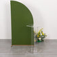 Clear acrylic flower pedestal stand with square base and green backdrop.