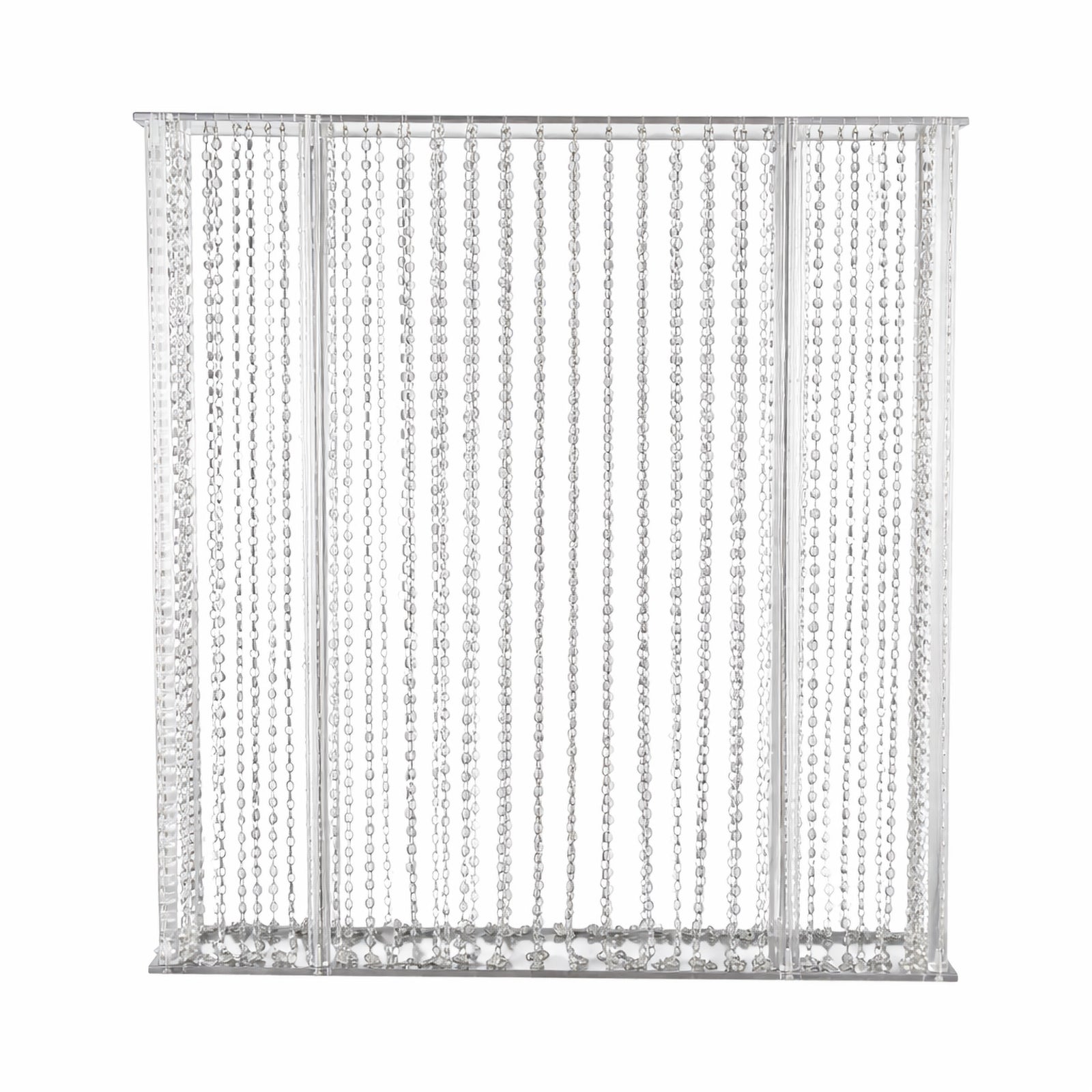Clear acrylic flower pedestal stand with hanging crystal beads. #whtbkgd