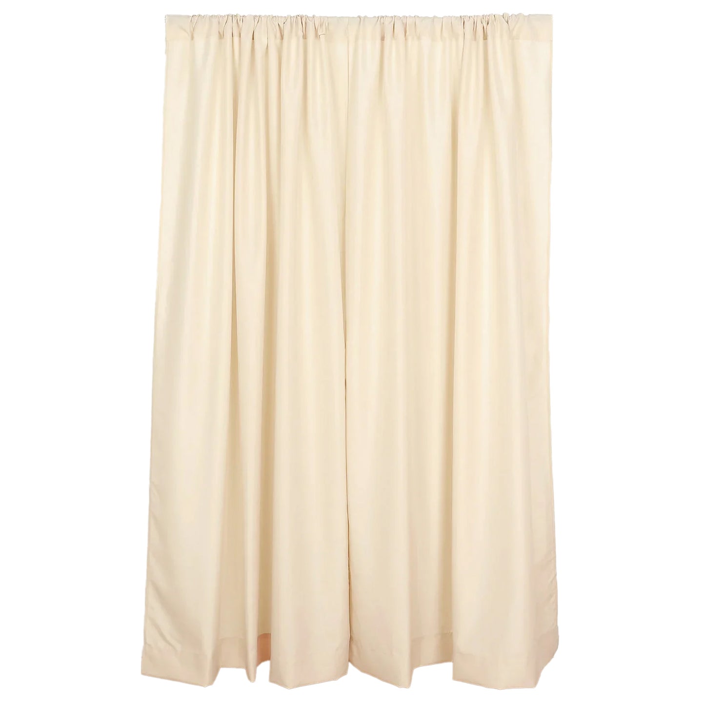 2 Pack Beige Polyester Event Curtain Drapes, 10ftx8ft Backdrop Event Panels With Rod Pockets 130 GSM