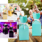 White and green leaf print satin ribbon candy gift boxes with floral tops.