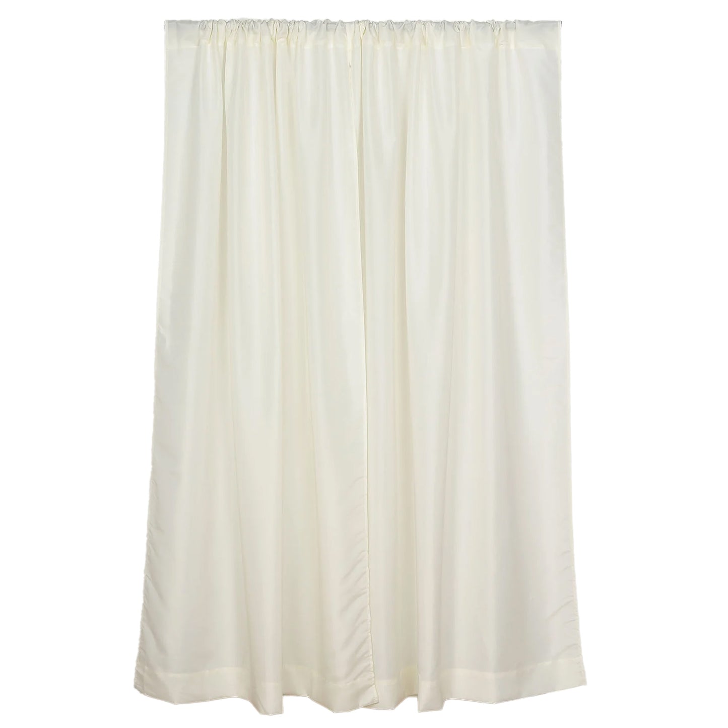 2 Pack Ivory Polyester Event Curtain Drapes, 10ftx8ft Backdrop Event Panels With Rod Pockets 130 GSM