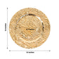 Metallic gold rock cut acrylic charger plate, 13" round decorative serving plate.