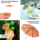 50 Pack Natural Eco Friendly Tiki Hut Paper Umbrella Cocktail Picks, 6" Biodegradable Bamboo Skewers Cocktail Sticks