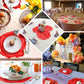 10 Pack Red Rose Flower Disposable Table Mats, 14" Floral Cardboard Paper Placemats - 400GSM