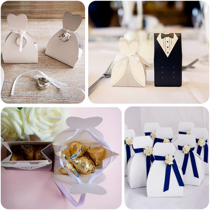 dress party favors Amazon.com: cnomg 100pcs Party Wedding Favor Dress & Tuxedo Bride and Wholesale Candy Favor Box, Creative Dress Gift Box Bow-knot Bonbonniere for Christmas Wedding Party Birthday Bridal Shower Decoration: Home & Kitchen
