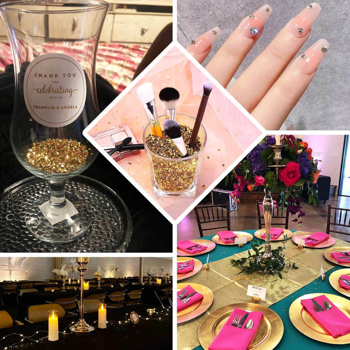 14400 Pcs Silver Rhinestones Wedding Table Scatters, Faux Diamond Gems Vase Fillers - 3mm