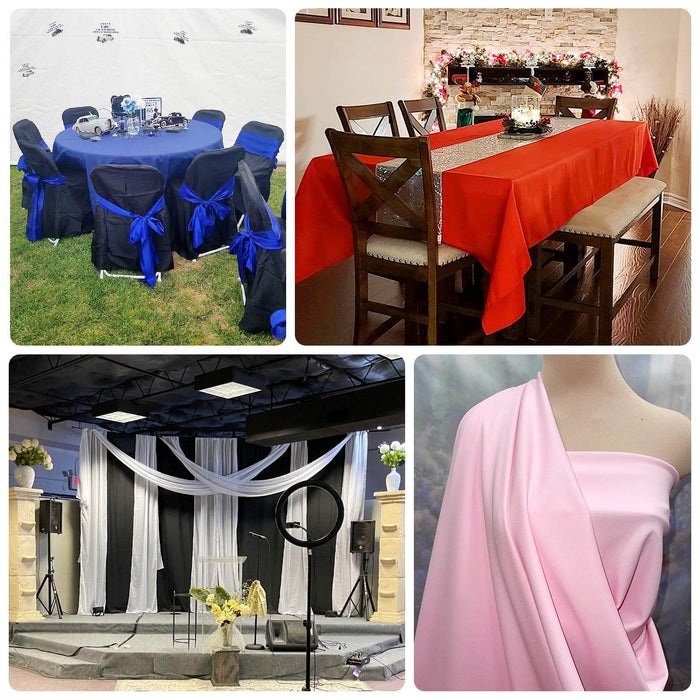 Premium Navy Blue Scuba Polyester Fabric Roll, Wrinkle Free DIY Craft Fabric Bolt- 60"x10 Yards