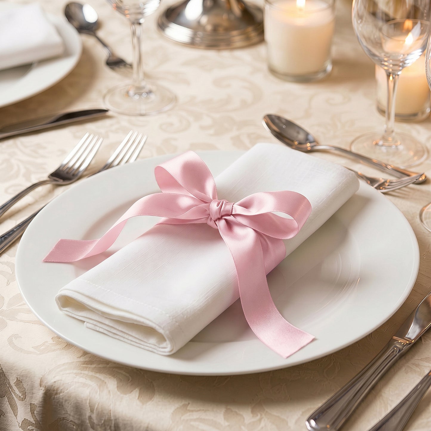 Single Face Satin Ribbon Roll Blush 1" x 100 Yards Decorative Craft Ribbon