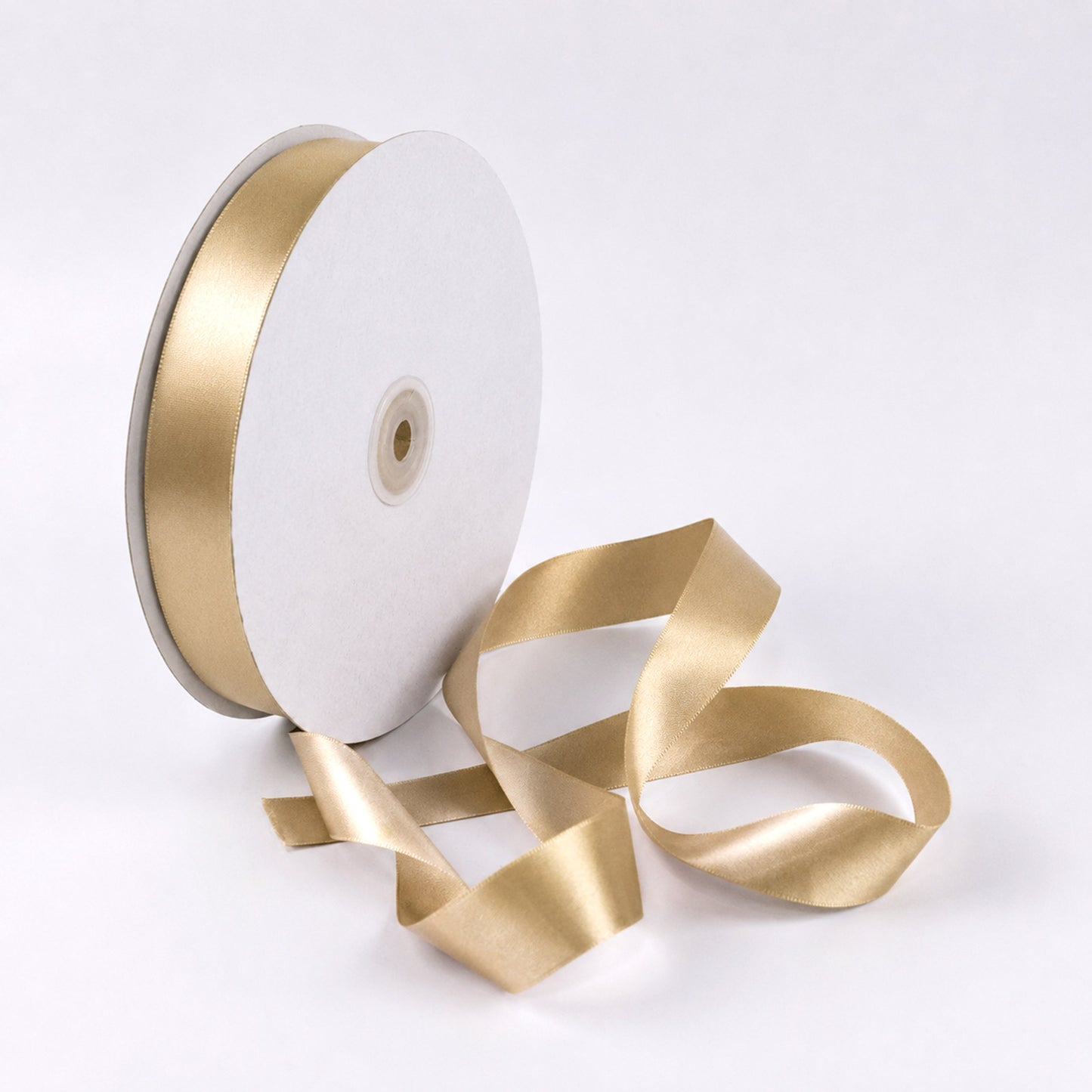 Single Face Satin Ribbon Roll Champagne 1" x 100 Yards Decorative Craft Ribbon