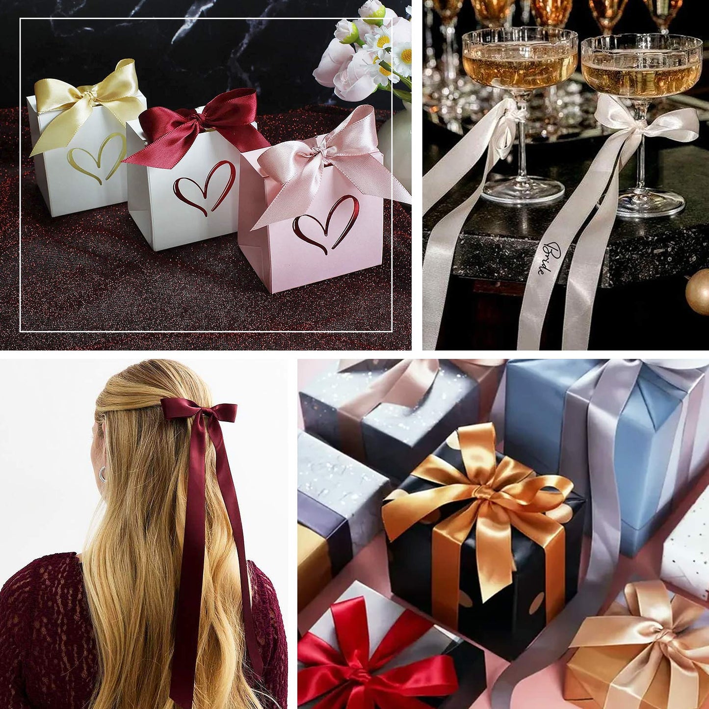 Single Face Satin Ribbon Roll 1" x 100 Yards Decorative Craft Ribbon