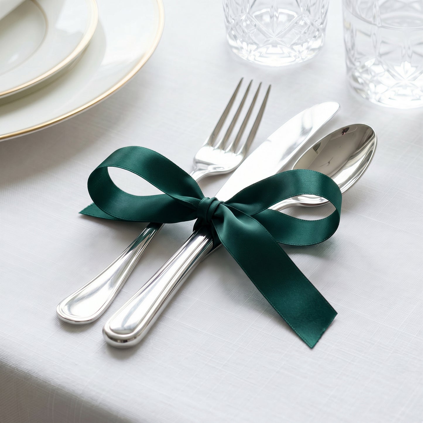 Single Face Satin Ribbon Roll Hunter Emerald Green 1" x 100 Yards Decorative Craft Ribbon