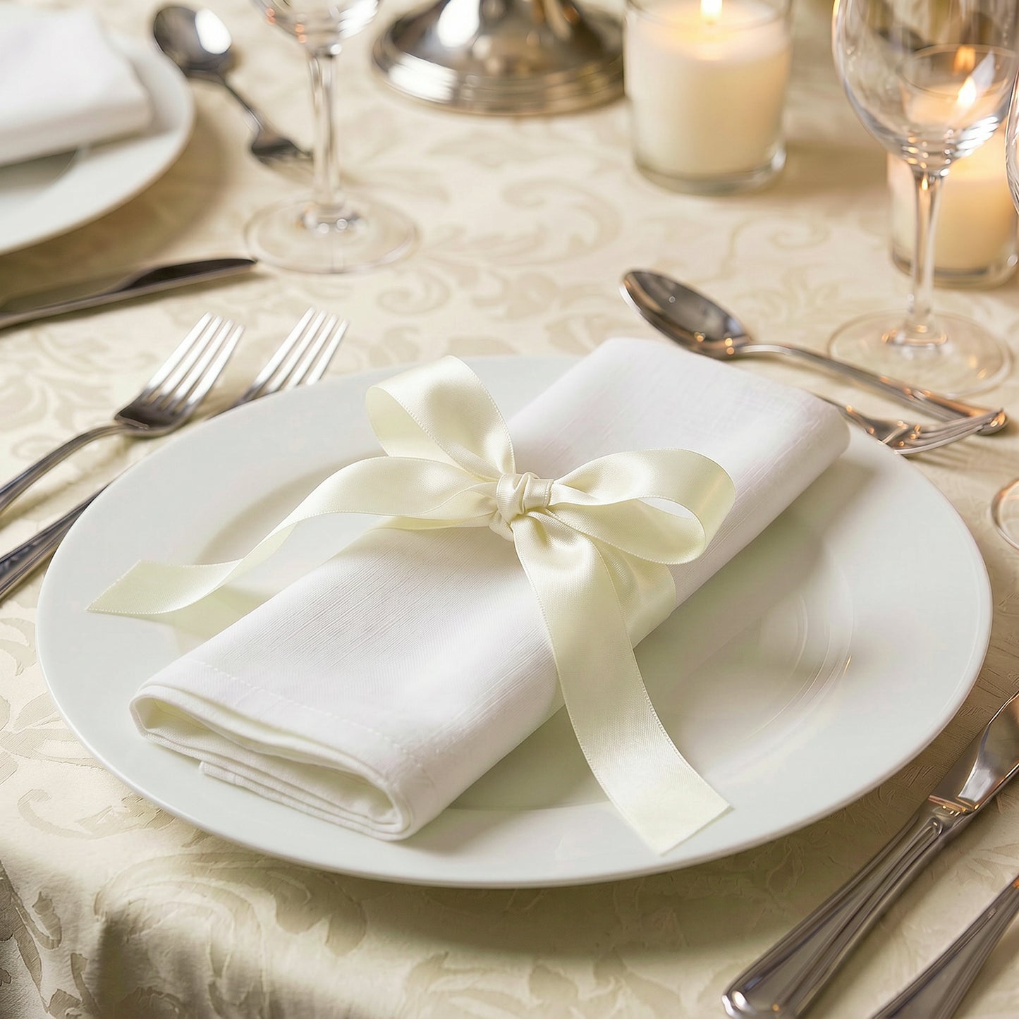 Single Face Satin Ribbon Roll Ivory 1" x 100 Yards Decorative Craft Ribbon