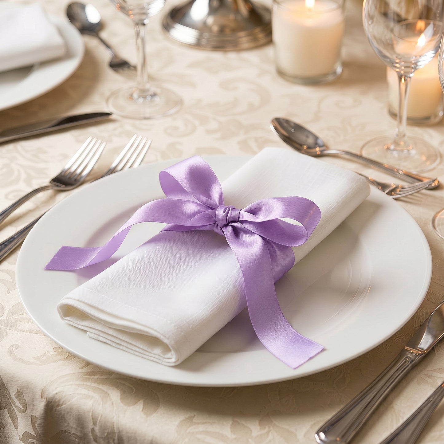 Single Face Satin Ribbon Roll Lavender Lilac 1" x 100 Yards Decorative Craft Ribbon