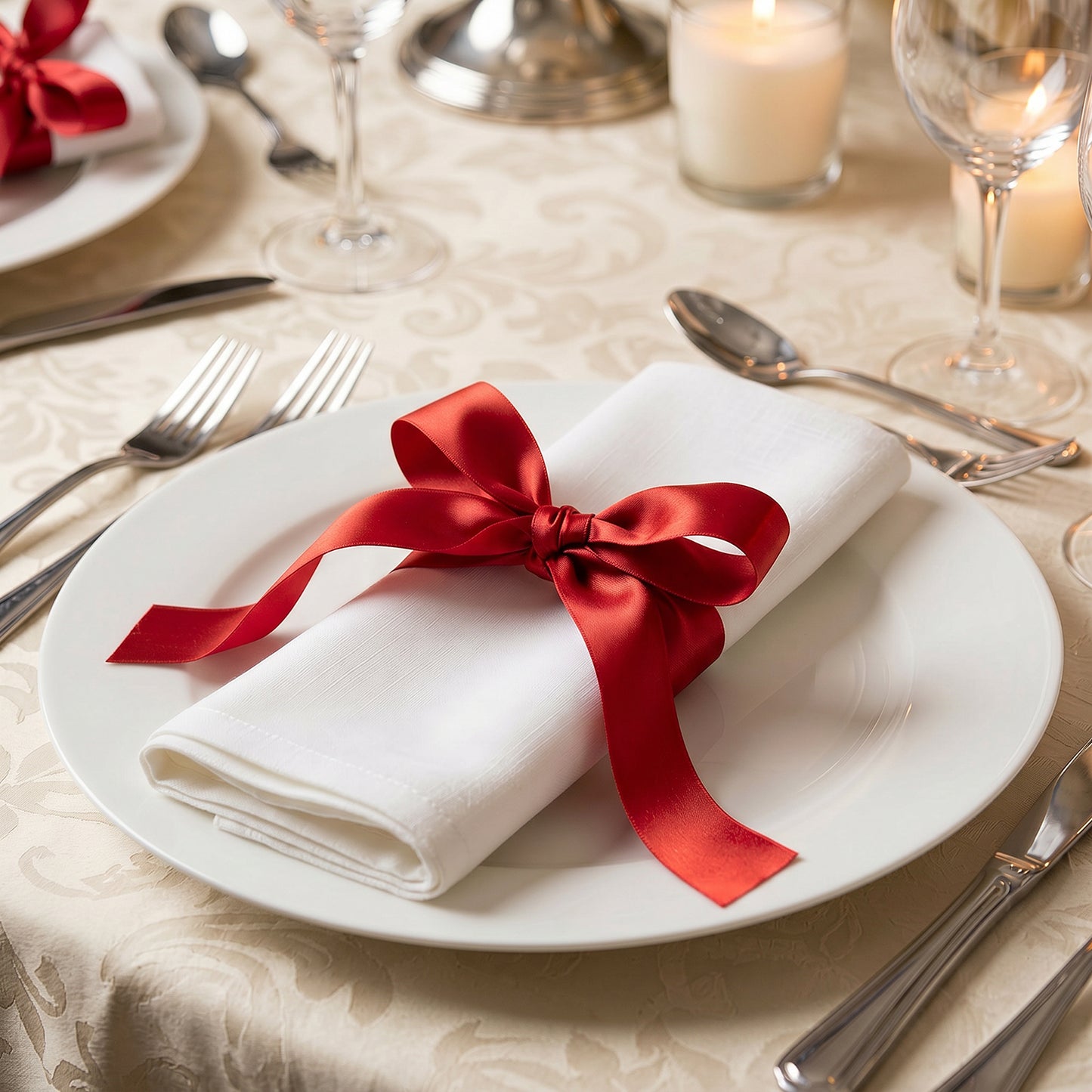 Single Face Satin Ribbon Roll Red 1" x 100 Yards Decorative Craft Ribbon