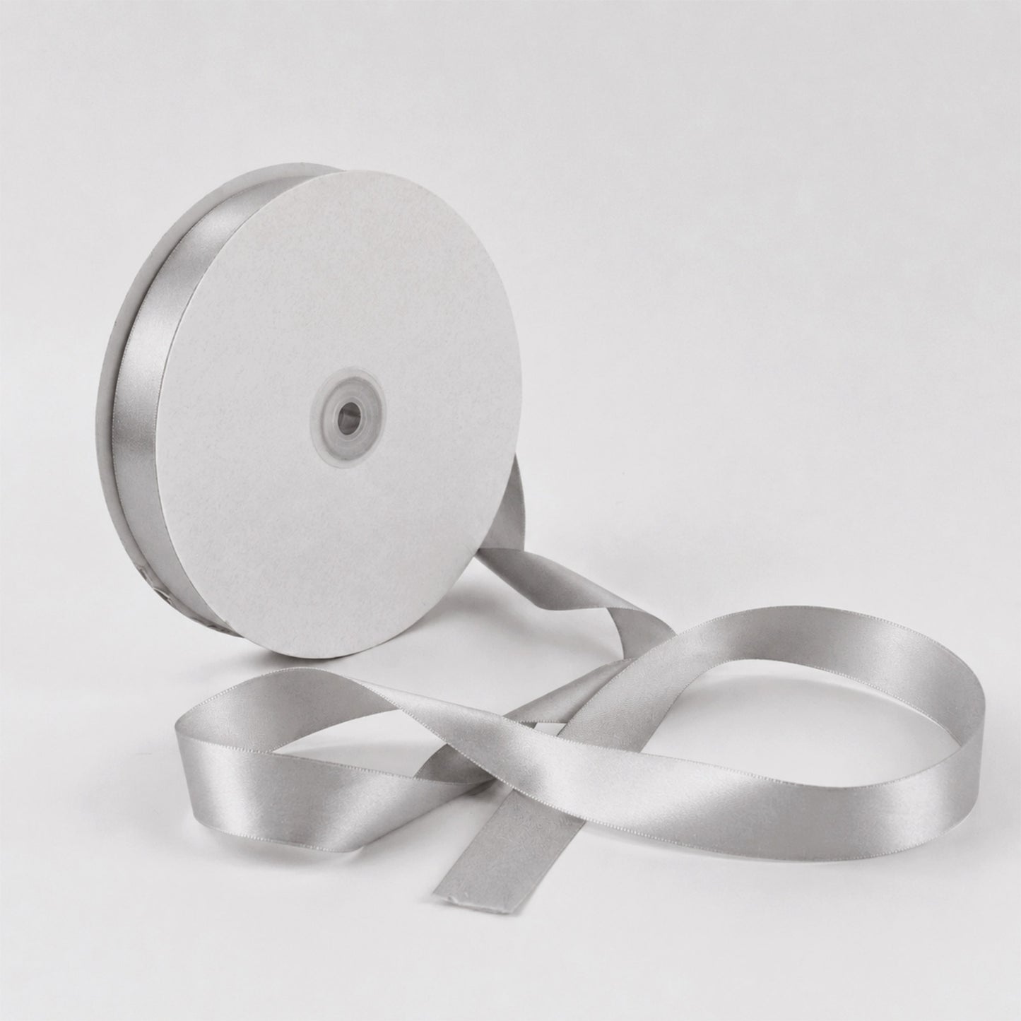 Single Face Satin Ribbon Roll Silver 1" x 100 Yards Decorative Craft Ribbon