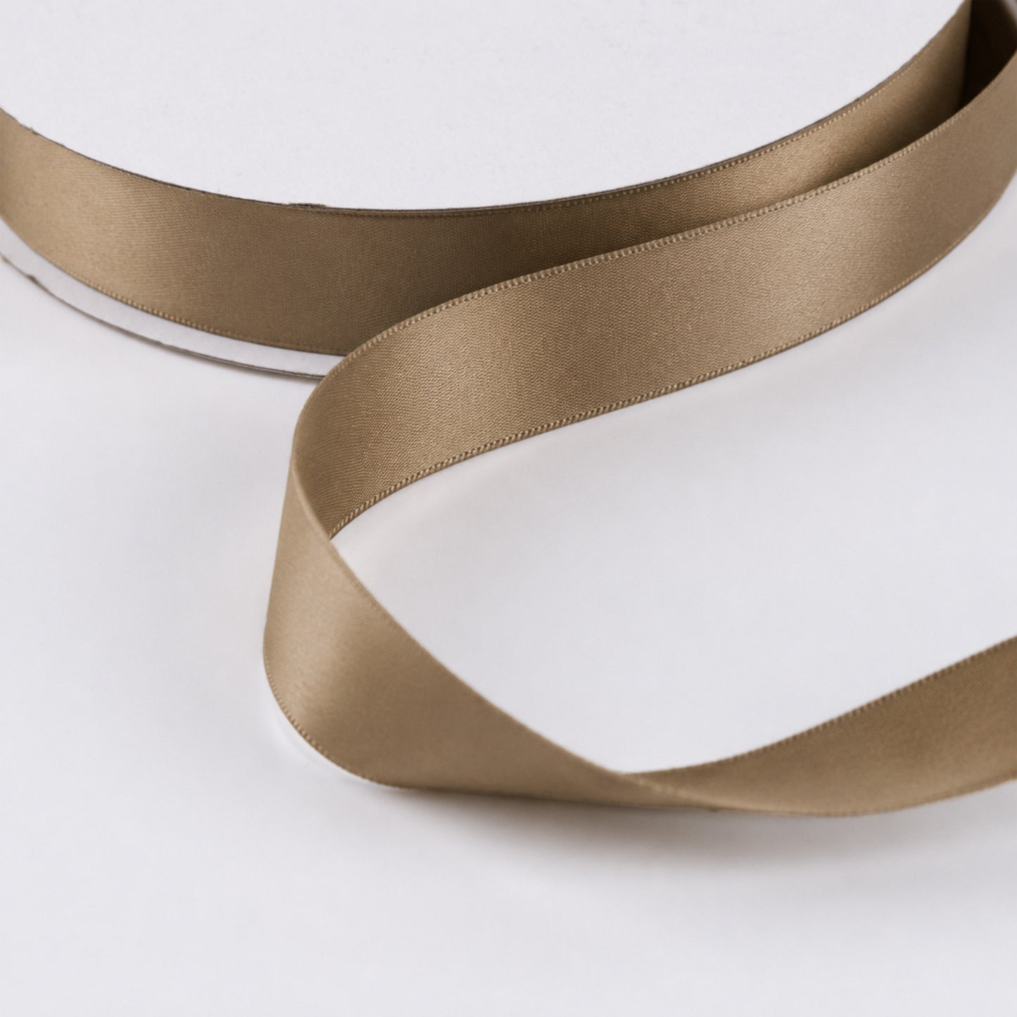 Single Face Satin Ribbon Roll Taupe 1" x 100 Yards Decorative Craft Ribbon